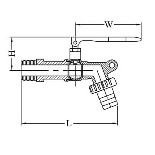 AAP 20 x 20mm, 3/4 x 3/4" Brass Lock Lever Bib Cock VBC2020L - AIMS Industrial Supplies
