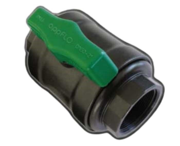 AAP 32mm, 1-1/4" Muti-Purpose Full Flow GRPP Ball Valve Green Handle VWPOLY32