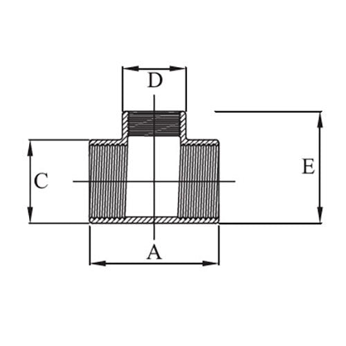 AAP 3/8" x 1/4" Black Steel Reducing Tee ST10082