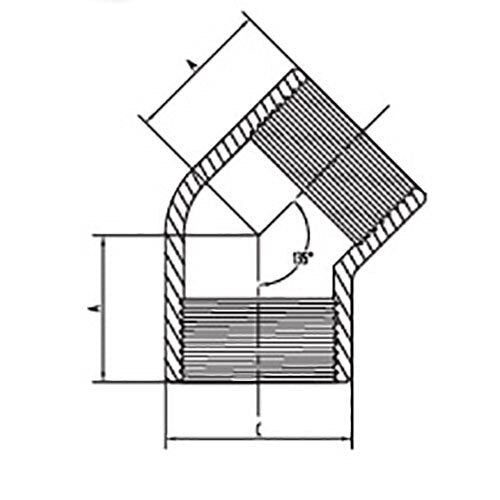 AAP 45° Elbow - F/F - Galvanised Steel - AIMS Industrial Supplies