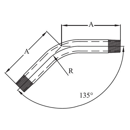 AAP 45⁰ Bend - M/M - Black Steel2