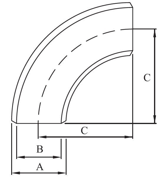 AAP 45deg Elbow Buttweld 304/304L SS Sch 40 - AIMS Industrial Supplies