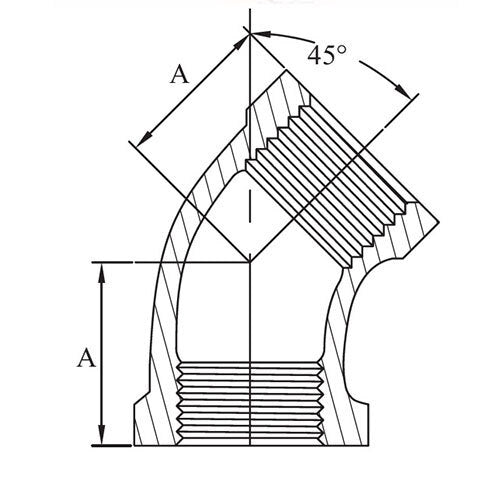 AAP 45deg Elbow F/F Galvanised Malleable 2