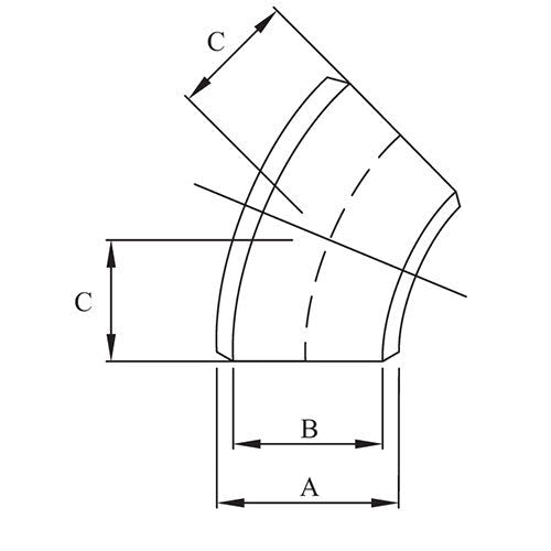 AAP 45deg Long Radius Elbow Buttweld X - Stg - AIMS Industrial Supplies