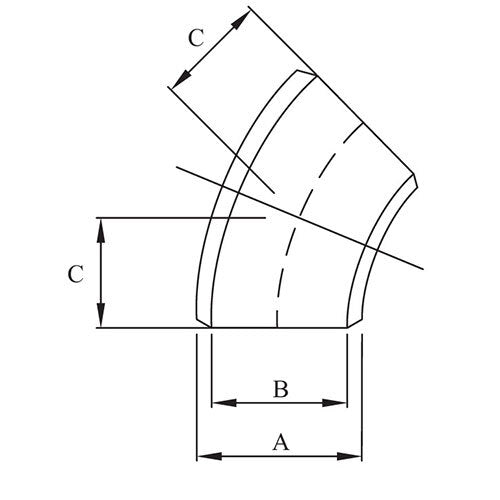 AAP 45deg Long Radius Elbow Buttweld X-Stg2