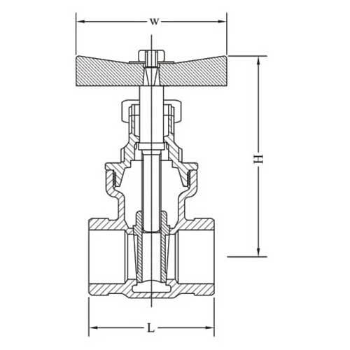 AAP 50mm, 2" Bronze Shouldered Gate Valve T - Lever VBZG50S - AIMS Industrial Supplies