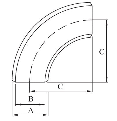 AAP 90deg Elbow Buttweld 316/316L SS Sch 10 - AIMS Industrial Supplies