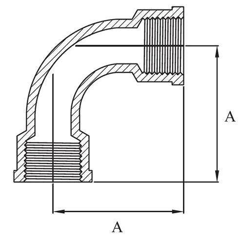 AAP 90deg F/F Bend Galvanised Malleable - AIMS Industrial Supplies