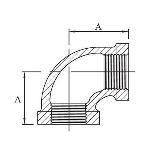 AAP 90deg F/F Elbow Galvanised Malleable - AIMS Industrial Supplies