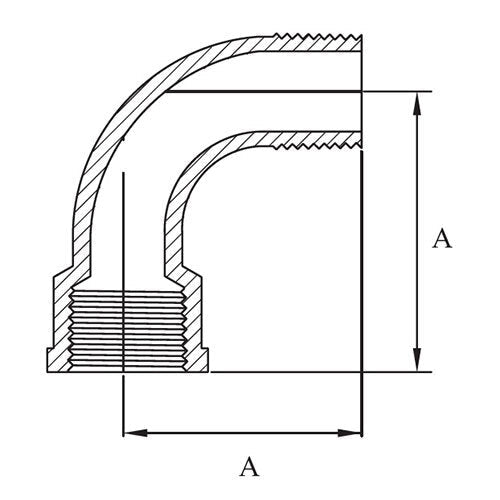 AAP 90deg M/F Bend Galvanised Malleable - AIMS Industrial Supplies
