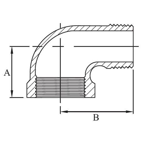 AAP 90deg M/F Reducing Elbow Galvanised Malleable 2