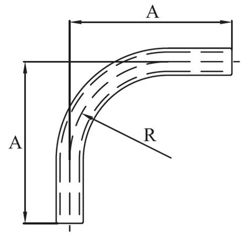 AAP 90deg Steel Bend - Bevel End - Black Steel2