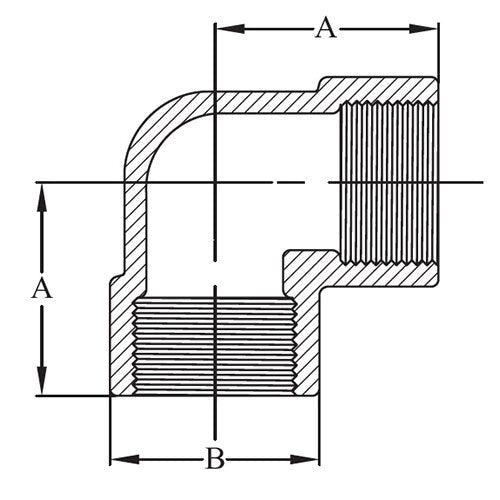 AAP 90deg Threaded Elbow F/F - BSPT Galvanised - AIMS Industrial Supplies