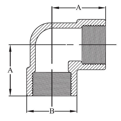 AAP 90deg Threaded Elbow F/F - NPT Black - AIMS Industrial Supplies