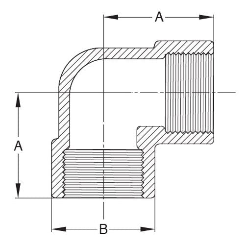 AAP 90deg Threaded Elbow - NPT Stainless 316 - AIMS Industrial Supplies