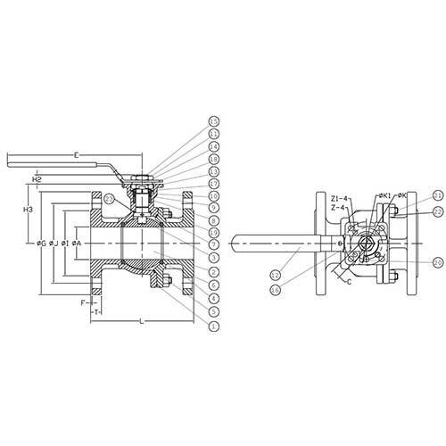 AAP Ball Valve Flanged Carbon Steel ANSI 300 - AIMS Industrial Supplies