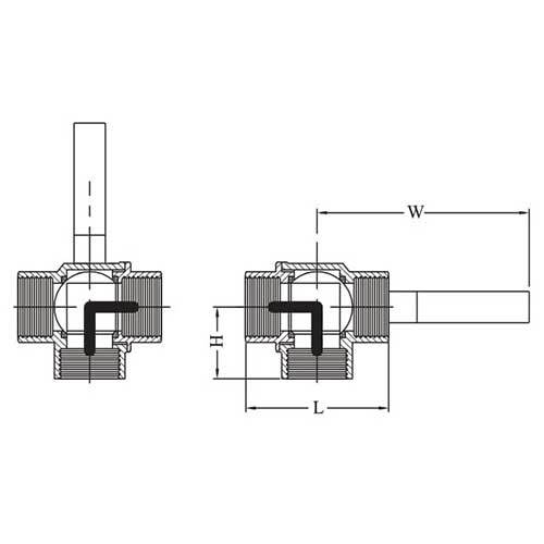AAP Brass Ball Valve 3 - way L - Port PN16 - AIMS Industrial Supplies