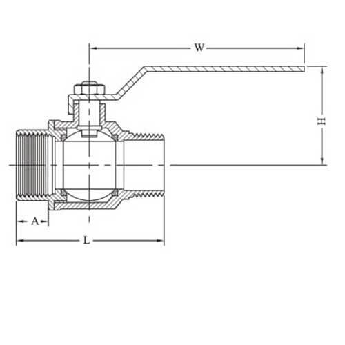 AAP Brass Ball Valve Male/Female SS Lever - AIMS Industrial Supplies