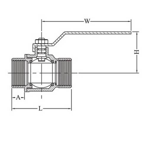 AAP Brass Ball Valve Short Thread F/F SS Lever - AIMS Industrial Supplies