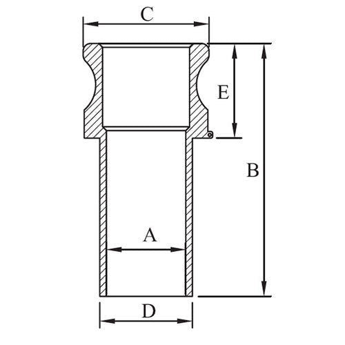 AAP Camlock Adaptor Aluminium Type E - AIMS Industrial Supplies