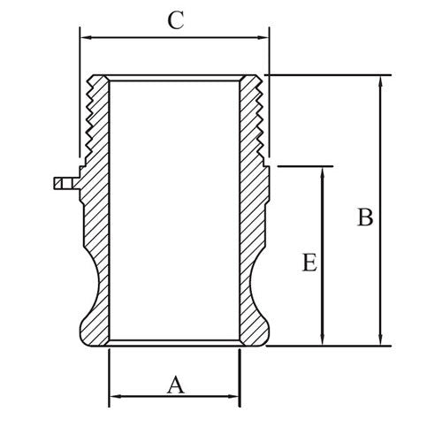 AAP Camlock Adaptor Polypropylene Type F2