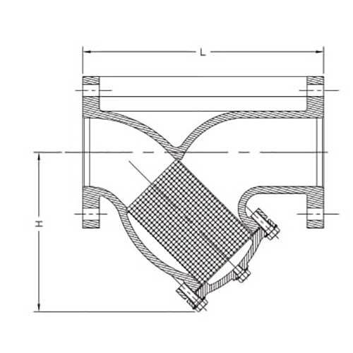 AAP Cast Iron Y Strainer Flanged Table - E - AIMS Industrial Supplies