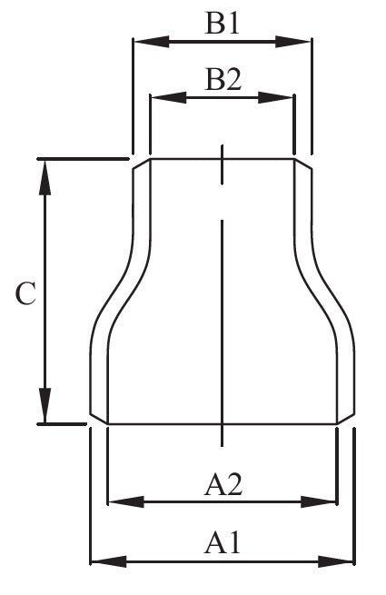 AAP Concentric Reducer Buttweld 316/316L SS Sch 40 - AIMS Industrial Supplies