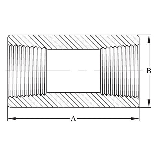 AAP Coupling - Threaded BSPT Black - AIMS Industrial Supplies