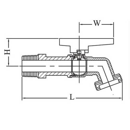 AAP DR Brass Ball Cock T-Lever Brass2