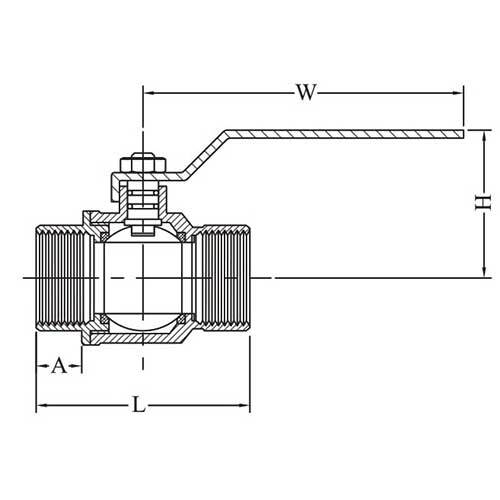 AAP DR Brass Ball Valve Stainless Steel Lever - AIMS Industrial Supplies