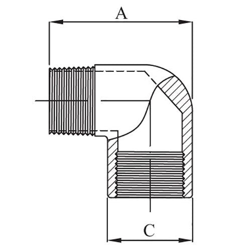 AAP Elbow - M/F - Black Steel - AIMS Industrial Supplies