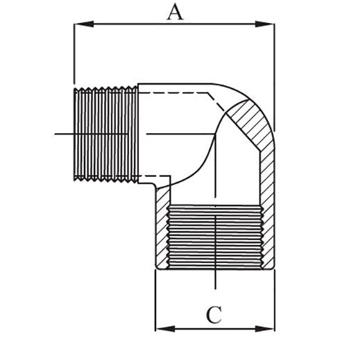 AAP Elbow - M/F - Galvanised Steel - AIMS Industrial Supplies