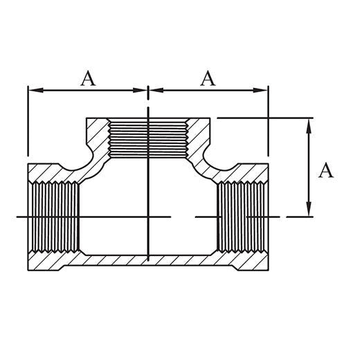 AAP Equal Tee Galvanised Malleable - AIMS Industrial Supplies