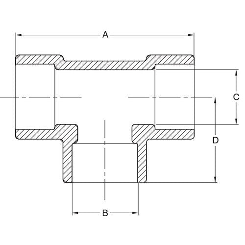 AAP Equal Tee Socket Weld - Stainless 316 - AIMS Industrial Supplies