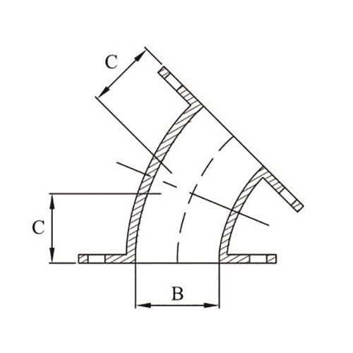 AAP Fixed Flange 45deg Elbow STD - AIMS Industrial Supplies