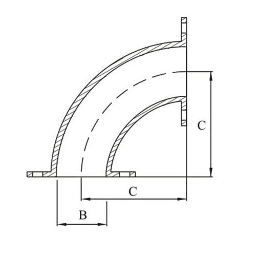 AAP Fixed Flange 90deg Elbow STD - AIMS Industrial Supplies
