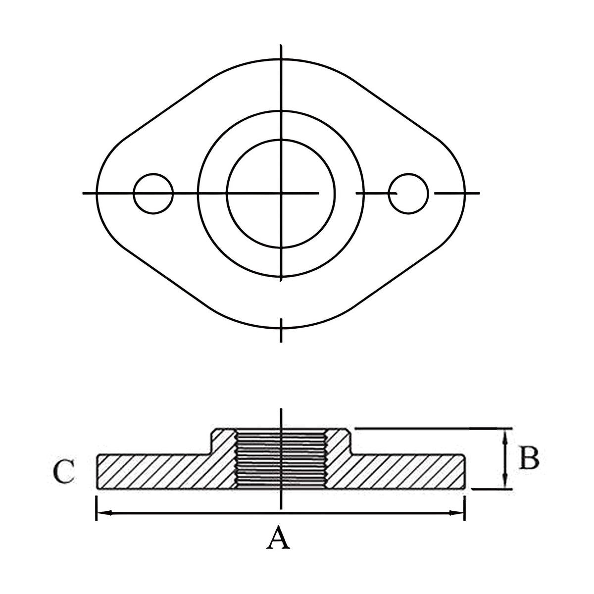 AAP Flange Oval Galvanised Malleable