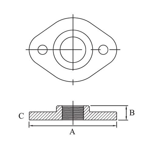 AAP Flange Oval Galvanised Malleable 2