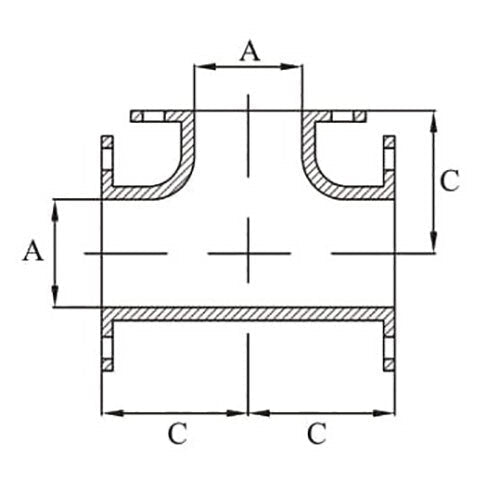 AAP Flange Tee Type - D Galvanised - AIMS Industrial Supplies