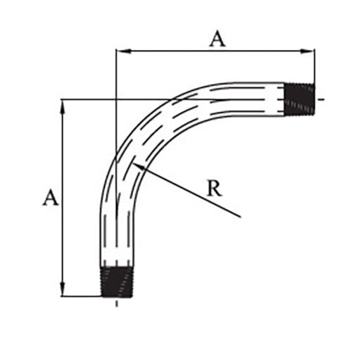 AAP Galvanised Steel Bend - 90deg M/M - AIMS Industrial Supplies