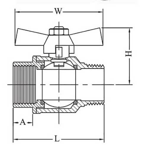 AAP Gas Brass Ball Valve Male/Female T - Handle - AIMS Industrial Supplies