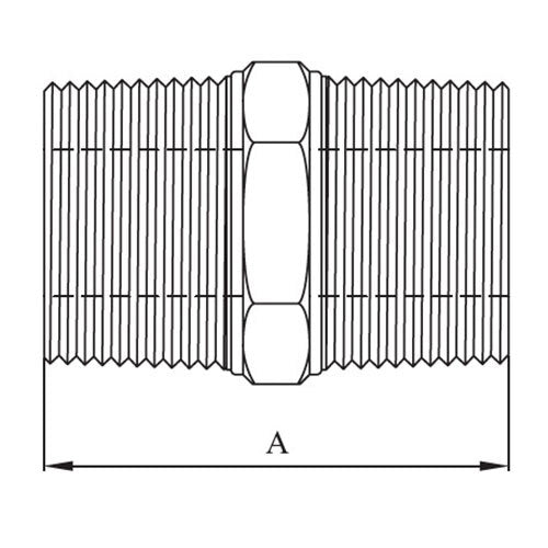 AAP Hex Nipple - BSP 316 Stainless Steel2