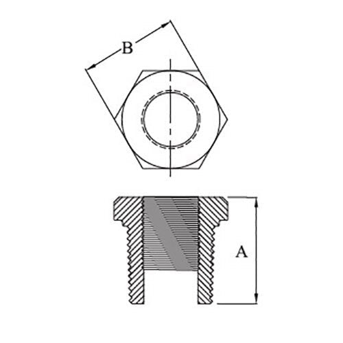 AAP Hexagon Bush Black Steel - AIMS Industrial Supplies