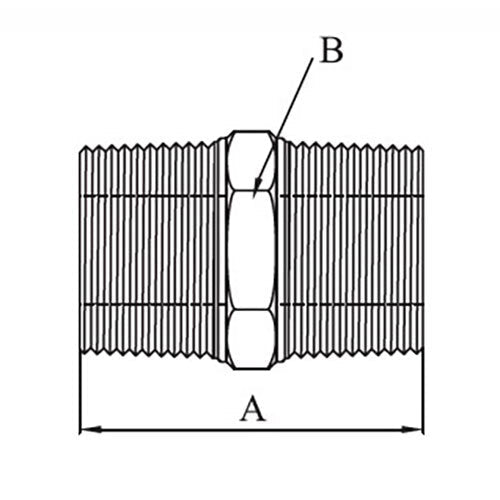 AAP Hexagon Equal Nipple Galvanised Steel - AIMS Industrial Supplies
