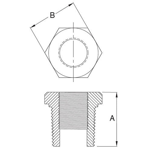 AAP Hexagon Head Bush - BSTP Stainless 3162