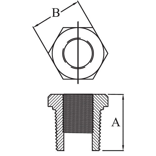 AAP Hexagon Head Bush NPT Black - AIMS Industrial Supplies