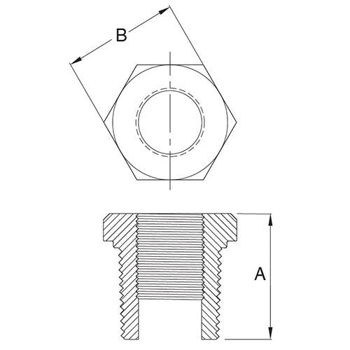 AAP Hexagon Head Bush - NPT Stainless 316 - AIMS Industrial Supplies