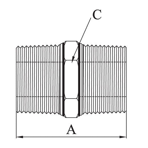 AAP Hexagon Nipple - BSPT Stainless 316 - AIMS Industrial Supplies