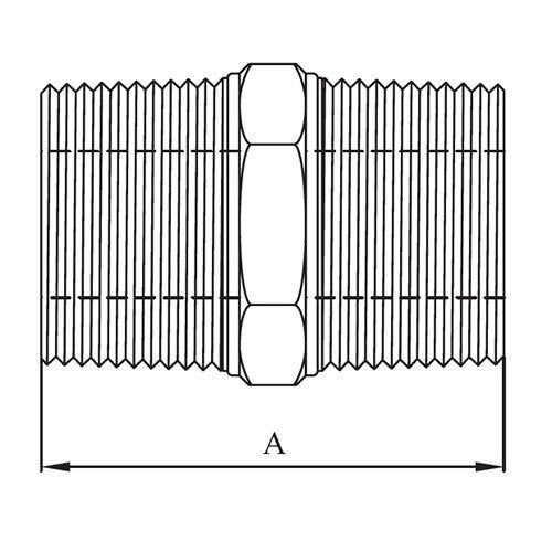 AAP Hexagon Nipple Galvanised Malleable - AIMS Industrial Supplies