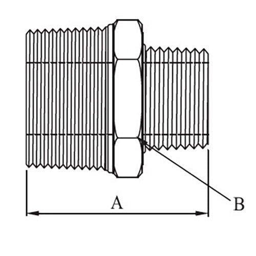 AAP Hexagon Reducing Nipple Black Steel - AIMS Industrial Supplies